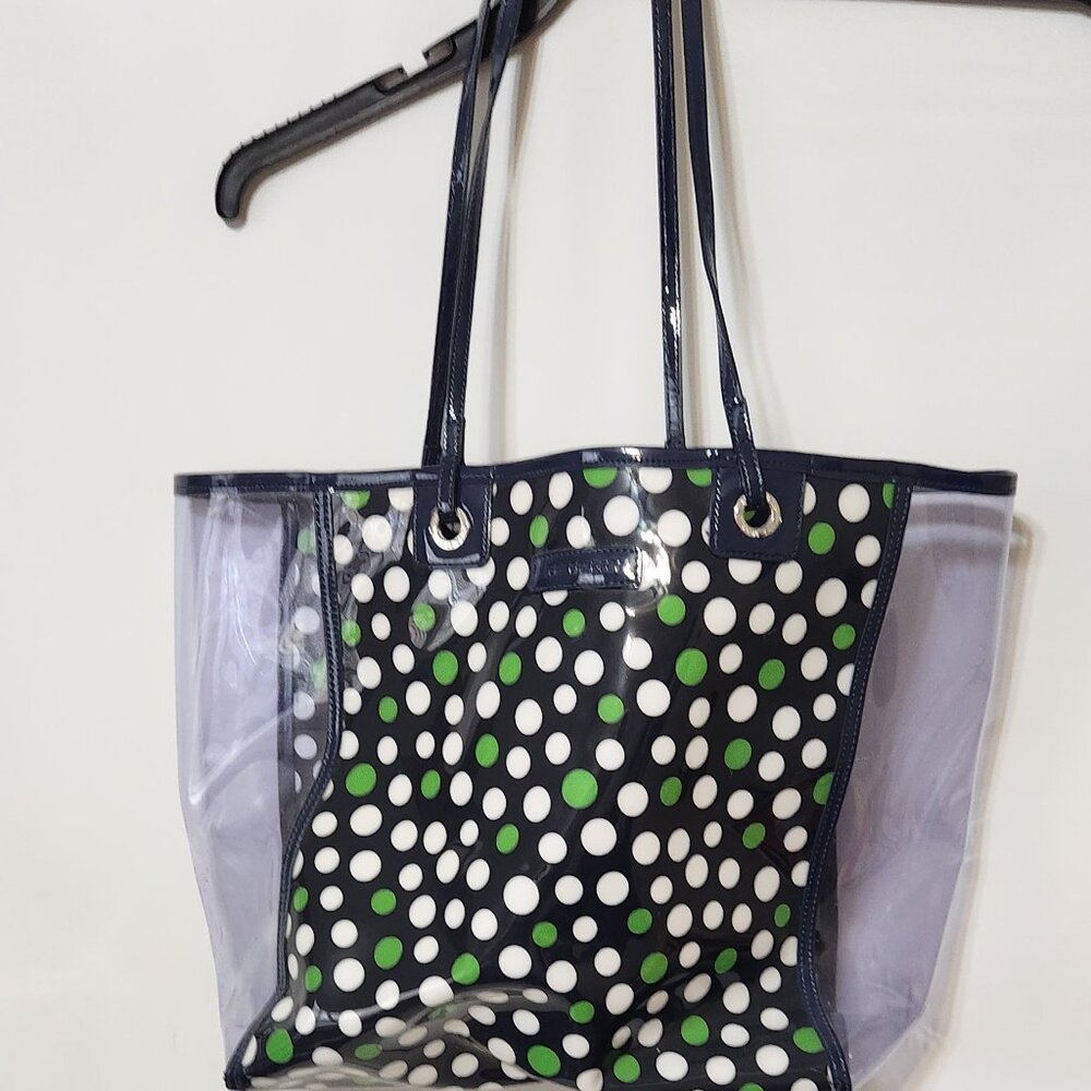 Vera Bradley Bag Clear Colorful Tote Lucky Dots Shoulder Handbag Satchel Beach